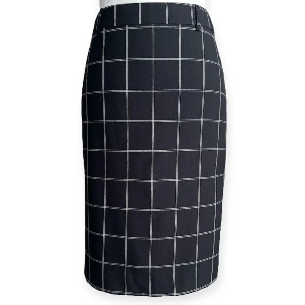 NWT Le Chateau Grid Check Pencil Skirt - 1/2